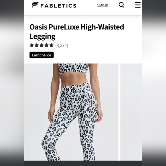 Fabletics Pants - Fabletics, XXL short, oasis pureluxe leopard legging